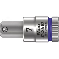 Головка торцевая 8740 A Hex-Plus HF Zyklop со вставкой под внутренний шестигранник DR 1/4 с функцией фиксации крепежа 7 x 28 мм WERA WE-003341