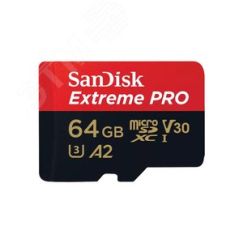 Карта памяти 64GB MicroSD Extreme Pro UHS I, V30, U3, A2, SDXC, 200 МБ/с, Class 10 SanDisk SDSQXCU-064G-GN6MA
