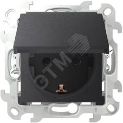Розетка 2К+З IP44 Push&Go, графит Simon 2420448-038