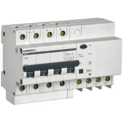 Выключатель автоматический дифференциальный АД14 4Р 63А 300мА GENERICA IEK MAD15-4-063-C-300