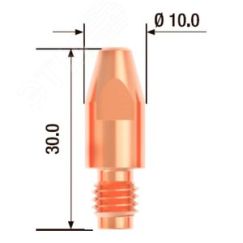 Наконечник контактный M8х30 мм ECU D 0.9 мм (25 шт.) Fubag FB.CTM8.30-09