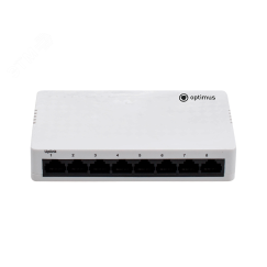 Коммутатор неуправляемый 7 портов 10/100 Мбит/с RJ-45 Optimus CCTV U1EN-7F/1F