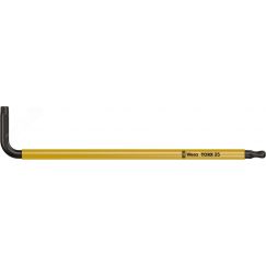Ключ Г-образный 967 SPKL TORX BO Multicolour BlackLaser с шаром TX 25 x 104 мм с отверстием под штифт WERA WE-024355