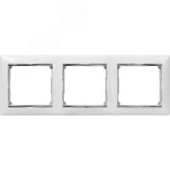 VALENA Рамка 3 поста горизонтальный монтаж белая/серебро Daccord/Legrand 770493