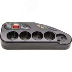 Фильтр сетевой VEKTOR Z, 4 роз. c/з, + 1 роз б/з,  3,0м (3,5кВт, 16А), черный ENGY 5123