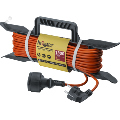 Удлинитель силовой NPE-F-20-E-3x0.75 на рамке c/з 20м ПВС 3х0,75 1300 Вт IP44 Navigator Group 93927