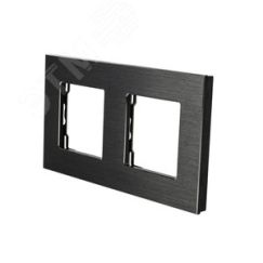 Рамка алюминиевая 2 поста черная (157х86мм) Sibling Powerframe-2AB