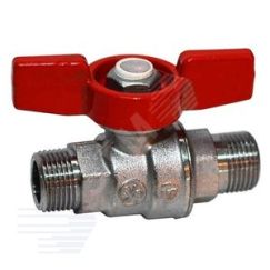 Кран шаровой хромированный R253D Ду 25 1' Ру35 НР бабочка красный Giacomini R253X005