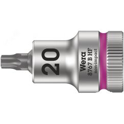 Головка торцевая 8767 B HF TORX Zyklop со вставкой DR 3/8 с функцией фиксации крепежа TX 20 x 35 мм WERA WE-003061