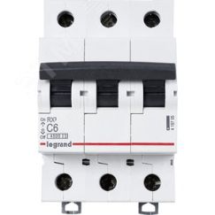 Выключатель автоматический трехполюсный RX3 4,5 кА C 6 А Daccord/Legrand 419705