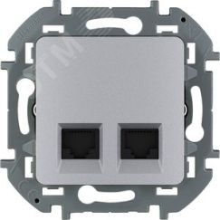 Двойная розетка RJ 45 категория 6 UTP INSPIRIA алюминий Daccord/Legrand 673842