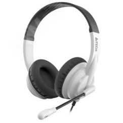 Гарнитура накладная HU-10, кабель 2м, USB,  черный/белый A4Tech HU-10/USB/BLACK+WHITE