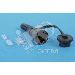 Промышленный разъем RJ-45 (8P8C) под витую пару IP67 категория 6 с защитной крышкой Hyperline 46566