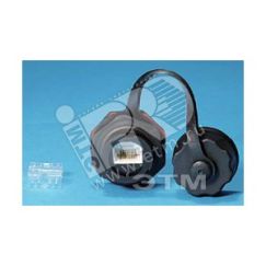 Промышленный модуль Keystone Jack RJ-45 (8P8C) IP67 категория 6 с защитной крышкой черный Hyperline 47406