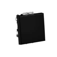 Выключатель двухполюсный одноклавишный модульный, &quot;Avanti&quot;, &quot;Черный матовый&quot;, 2 модуля