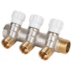 Коллектор 3/4' х 3 выхода 1/2' НР с вентилями MVI MM.403.0504