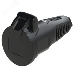 Розетка каб 16A/250V/2P+E/IP54 с черным крышкой и корпусом, маркер черный PCE 2522-ss