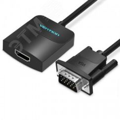Конвертер мультимедиа VGA + аудио на HDMI, 0.15 м., черный Vention ACNBB