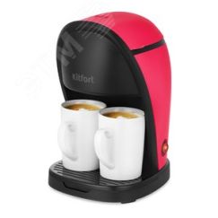 Кофеварка KT-7188-1, объем 0,3 л, мощность 450 Вт, цвет черно-малиновый KITFORT КТ-7188-1