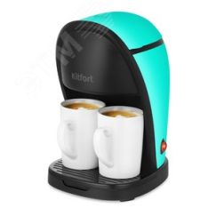 Кофеварка KT-7188-2, объем 0,3 л, мощность 450 Вт, цвет черно-зеленый KITFORT КТ-7188-2