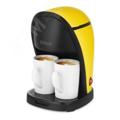 Кофеварка KT-7188-3, объем 0,3 л, мощность 450 Вт, цвет черно-желтый KITFORT КТ-7188-3