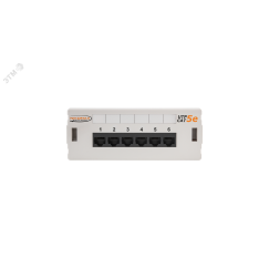 Панель настенная, 6 портов, Кат.5e, RJ45/8P8C, неэкран., светло-серая NIKOMAX/NIKOLAN NMC-WP06UD2-GY