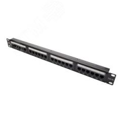 Панель коммутацинная кат.5е, UTP, 19', 1U, 24хRJ45, 568A/В, черный DATAREX Datarex DR-4001
