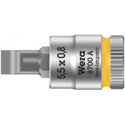 Головка торцевая 8700 A FL Zyklop со вставкой под шлиц DR 1/4 SL 0.8 x 5.5 x 28 мм WERA WE-003320