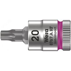 Головка торцевая 8767 A HF TORX Zyklop со вставкой DR 1/4 с функцией фиксации крепежа TX 20 x 28 мм WERA WE-003364