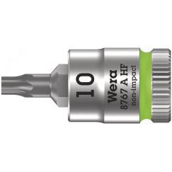 Головка торцевая 8767 A HF TORX Zyklop со вставкой DR 1/4 с функцией фиксации крепежа TX 10 x 28 мм WERA WE-003362