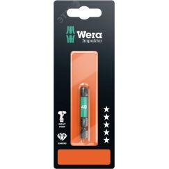Бита ударная 867/4 IMP DC Impaktor TORX SB алмазное покрытие хвостовик 1/4 E 6.3 TX 40 x 50 мм с держателем-еврослот WERA WE-073967
