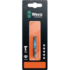 Бита ударная 840/4 IMP DC Impaktor Hex-Plus SB под внутренний шестигранник алмазное покрытие хвостовик шестигранный 1/4 E 6.3 5 x 50 мм с держателем-е WERA WE-073945