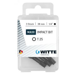 Бита PZ2 x 38 мм, 1/4'' E6.3 IMPACT, пластик. уп. 3 шт. WITTE 428559200
