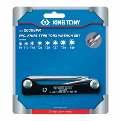 Набор Г-образных TORX, T9-T40, складные, 8 предметов King Tony 20308PR