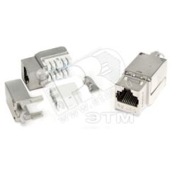 Вставка Keystone Jack RJ-45(8P8C) категория 6A экранированная 110 IDC заделка с помощью NE-TOOL белая Hyperline 46629