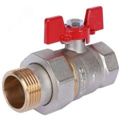 Кран шаровой с американкой 1 ВН/НР, ручка бабочка Rommer RBV-0005-0510225