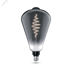 Лампа светодиодная филаментная LED 8.5 Вт 165 лм 1800К AC185-265В E27 ST164 теплая серая колба Black Filament Gauss Gauss 157802005
