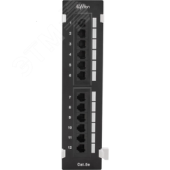 Патч-панель настенная 12 портов RJ-45. UTP. Cat.5e СУПР 10-0407