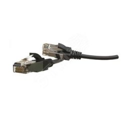 Патч-корд PC-LPT-SFTP-RJ45-RJ45-C6A-1M-LSZH-BK S/FTP категория 6a1 м черный Hyperline 445808