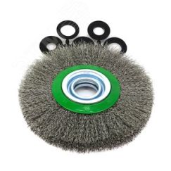 Щетка дисковая Д175x30x32+адаптеры, ворс гофр нерж сталь 0,30 (13-064) EuroBrush EB-LSS4