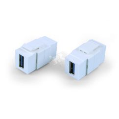 Вставка Keystone Jack проходной адаптер USB 3.0 A-тип ROHS белая Hyperline 247150