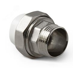 Соединение разборное 50 х 1 1/2' НР полипропиленовое PPR белое PRO AQUA PA21022