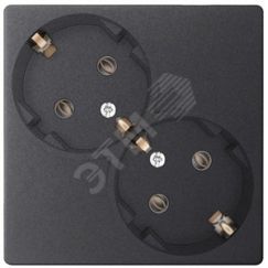 Розетка 2х2К+З Schuko без штор, графит Simon 2450459-038