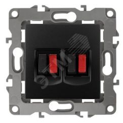 Розетка аудио двойная, Эра12, антрацит, 12-3112-05 ЭРА Б0027465