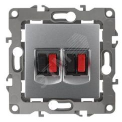 Розетка аудио двойная, Эра12, алюминий, 12-3112-03 ЭРА Б0027463