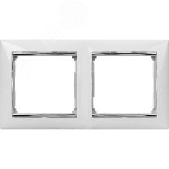 VALENA Рамка 2 поста горизонтальная белая/серебро Daccord/Legrand 770492