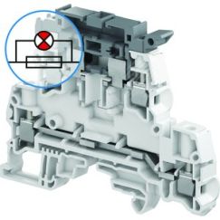 Клемма винтовая ZS4-D2-SF1-R1 - 4 мм?, 2 уровня, 4 зажима, держатель предохранителя на верхнем уровне, с индикатор сгор. предохр. 24-110В AC/DC TE Connectivity ОУЭО 1SNK508423R0000