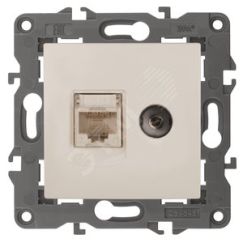Розетка RJ45+TV, Эра Elegance, сл.кость, 14-3110-02 ЭРА Б0034315