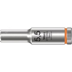 Головка торцевая шестигранная 8790 HMA Deep DR 1/4 глубокая 5.5 x 50 мм WERA WE-004502