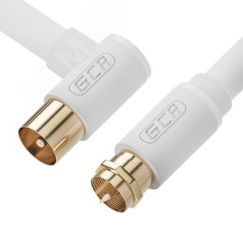 Кабель антенный F81 М на TV M, 5 м., угловой, коаксиальный, белый Greenconnect GCR-52342